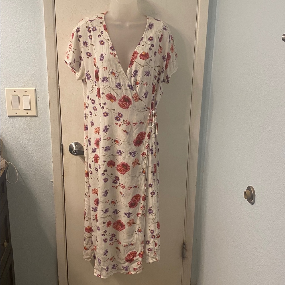 Vintage Sostanza Floral Tie Waist Wrap Dress Size L